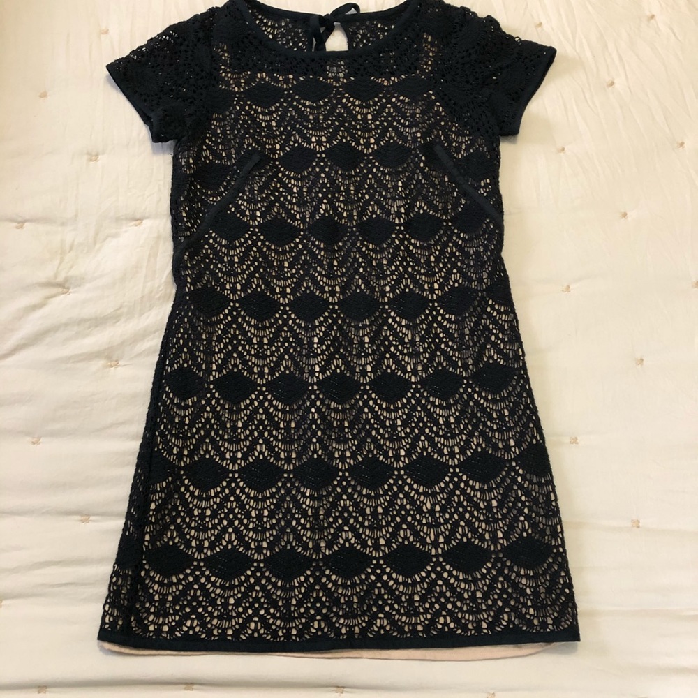 LOFT Black Eyelet Dress